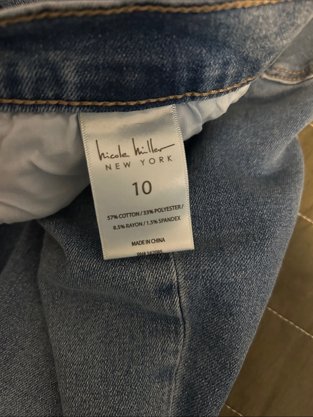 Nicole Miller Light Blue Embroidered Flare Jeans - Picture 4 of 7
